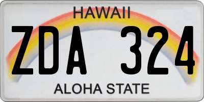 HI license plate ZDA324