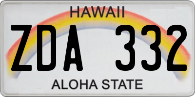 HI license plate ZDA332