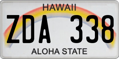 HI license plate ZDA338