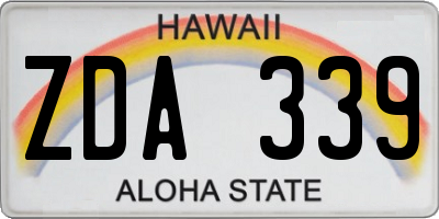HI license plate ZDA339