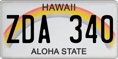 HI license plate ZDA340