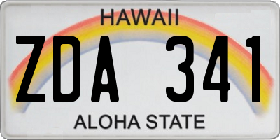 HI license plate ZDA341