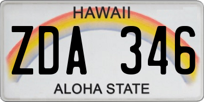 HI license plate ZDA346