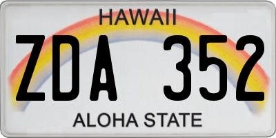 HI license plate ZDA352