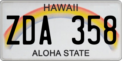 HI license plate ZDA358