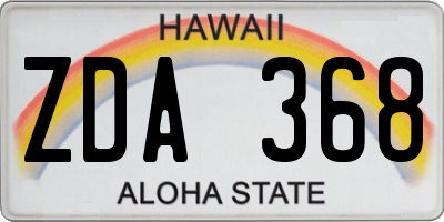 HI license plate ZDA368