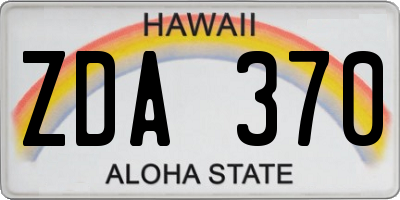 HI license plate ZDA370