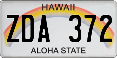 HI license plate ZDA372