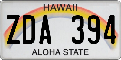 HI license plate ZDA394