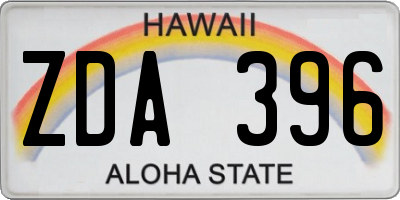 HI license plate ZDA396