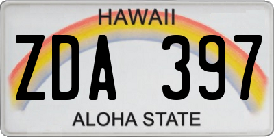 HI license plate ZDA397
