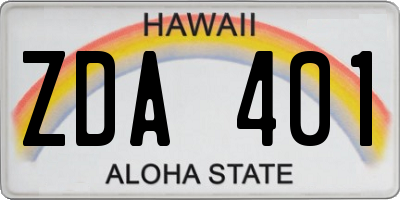 HI license plate ZDA401