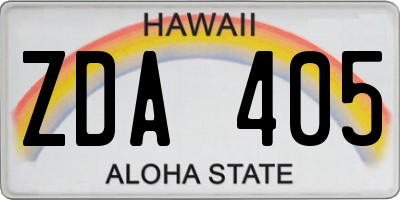 HI license plate ZDA405
