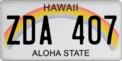 HI license plate ZDA407