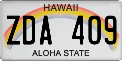 HI license plate ZDA409
