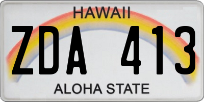 HI license plate ZDA413