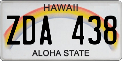 HI license plate ZDA438