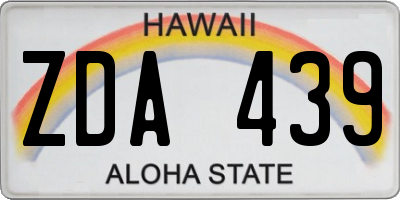 HI license plate ZDA439