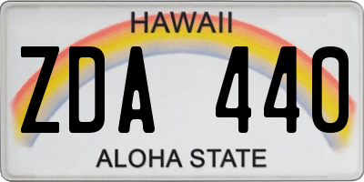 HI license plate ZDA440