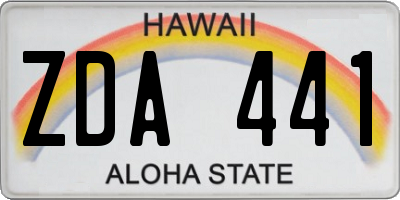 HI license plate ZDA441