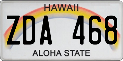 HI license plate ZDA468