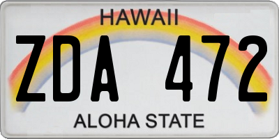 HI license plate ZDA472