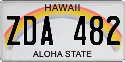 HI license plate ZDA482