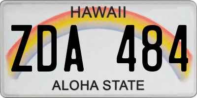 HI license plate ZDA484