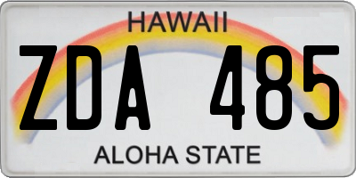 HI license plate ZDA485