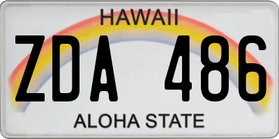 HI license plate ZDA486
