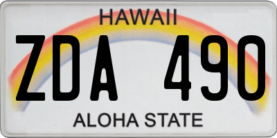 HI license plate ZDA490