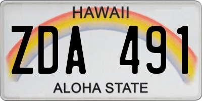 HI license plate ZDA491