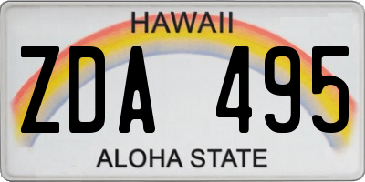 HI license plate ZDA495