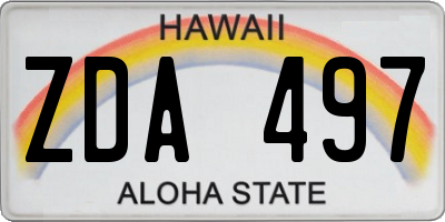 HI license plate ZDA497