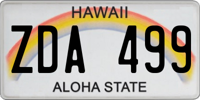 HI license plate ZDA499