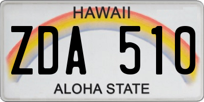 HI license plate ZDA510