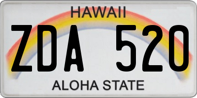 HI license plate ZDA520