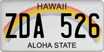 HI license plate ZDA526