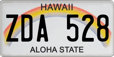 HI license plate ZDA528