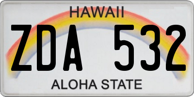 HI license plate ZDA532