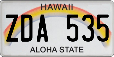 HI license plate ZDA535