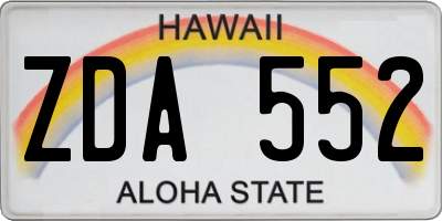 HI license plate ZDA552