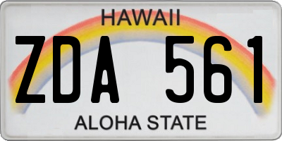 HI license plate ZDA561