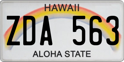 HI license plate ZDA563