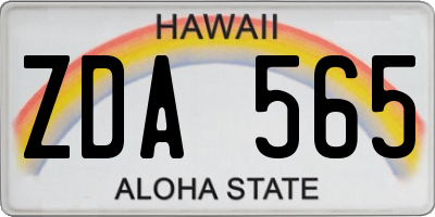 HI license plate ZDA565