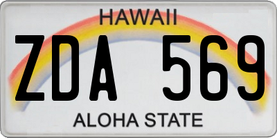 HI license plate ZDA569
