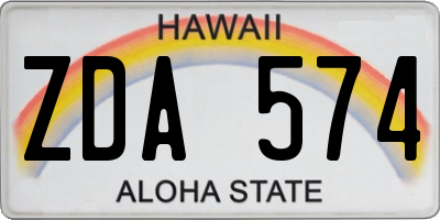 HI license plate ZDA574