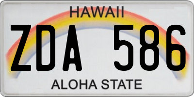 HI license plate ZDA586