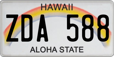 HI license plate ZDA588