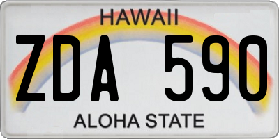 HI license plate ZDA590